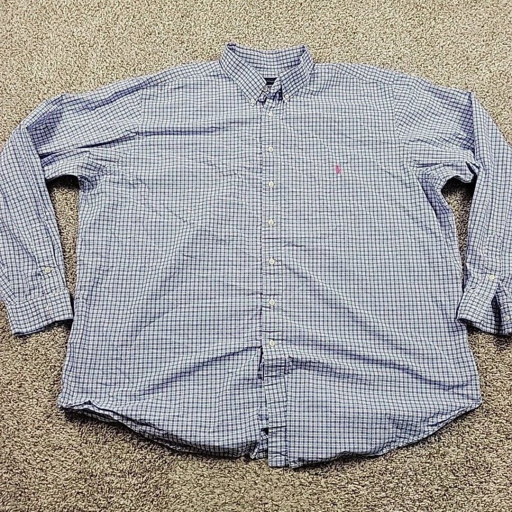 Polo by Ralph Lauren Blue Checkered Casual Button Down Shirt